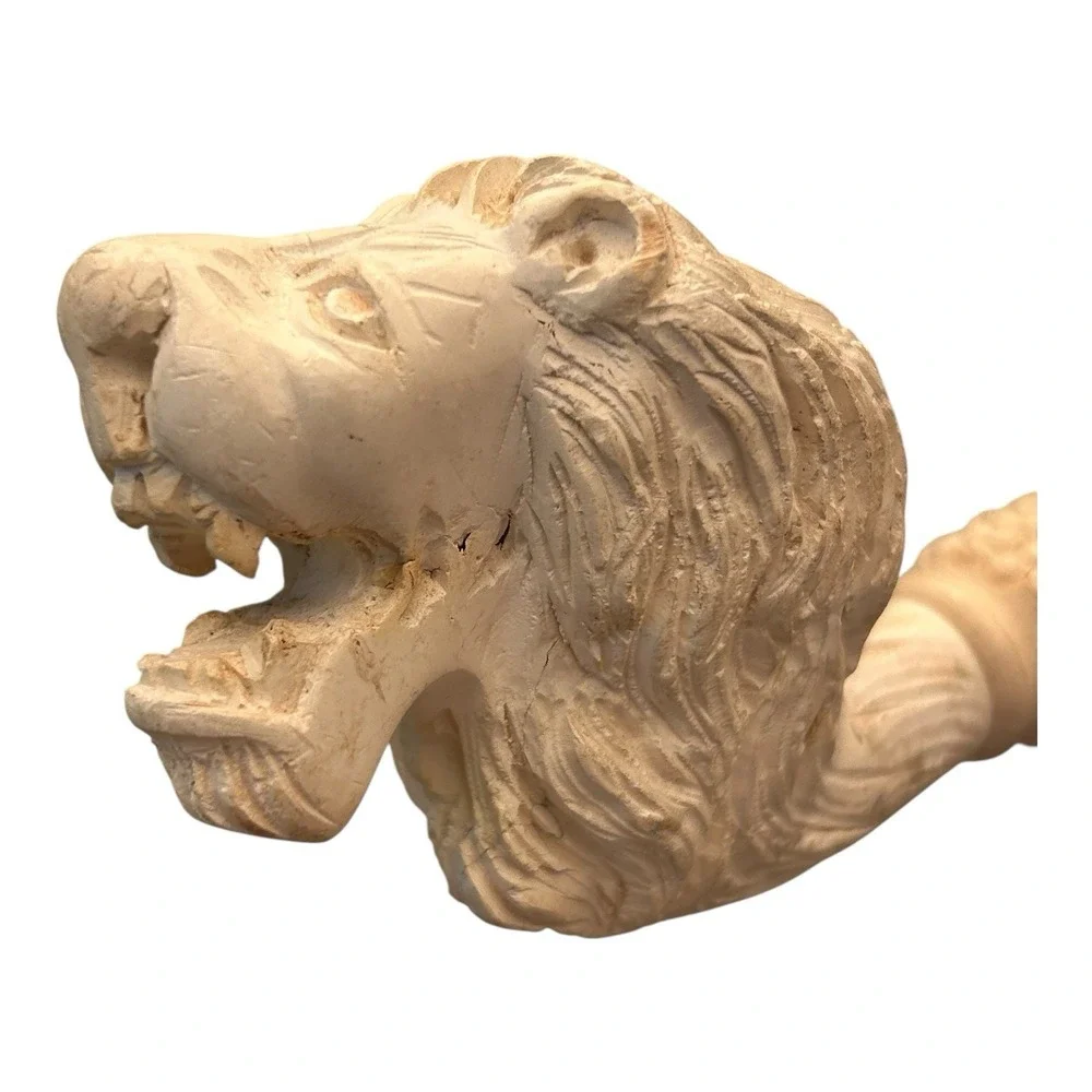 VTG Hand Carved Meerschaum Lion‎ Smoking Pipe